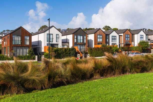 Beautiful and modern newly built neighborhood, beautiful suburbia.